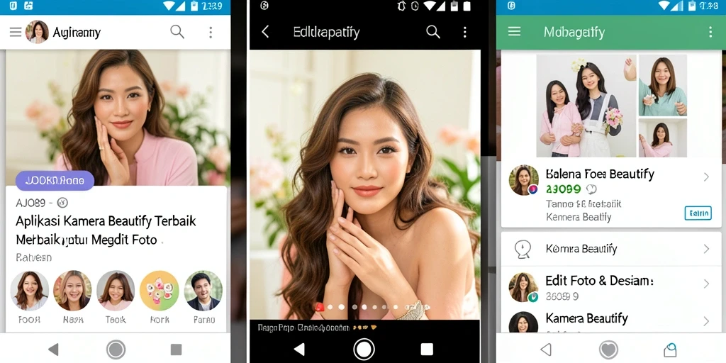 Antarmuka AJO89 yang memudahkan pengeditan foto dengan fitur beautify.