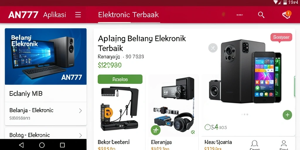 Tampilan antarmuka pengguna AN777 yang modern dan fungsional.
