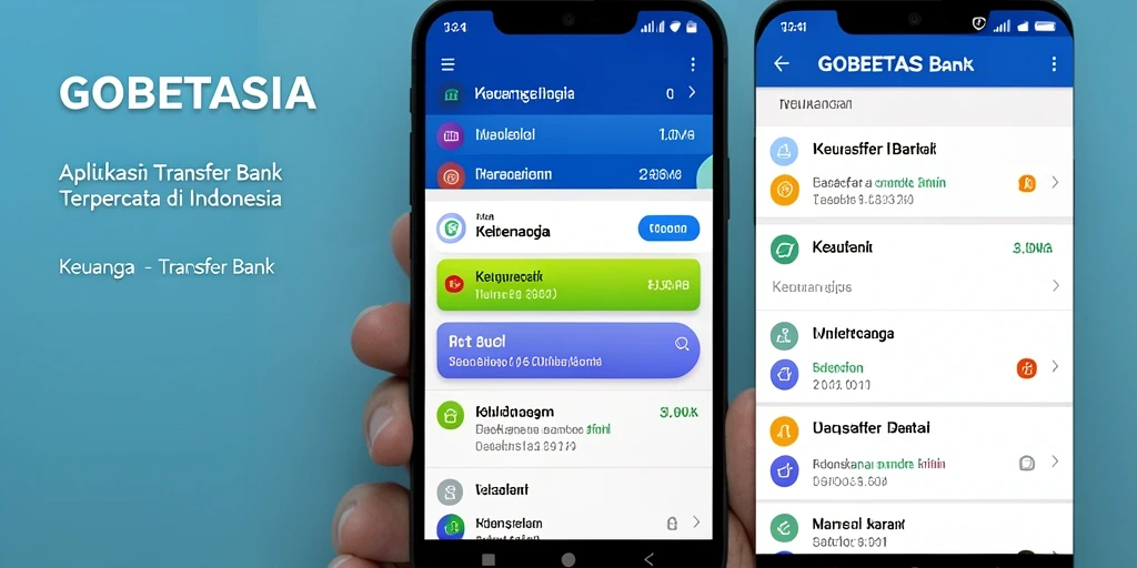 Tampilan antarmuka GOBETASIA untuk transaksi Transfer Bank.