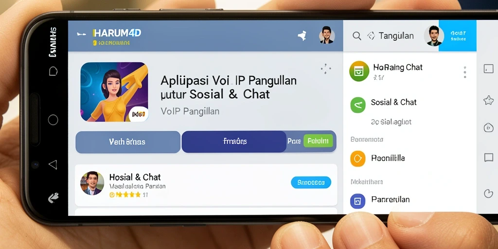 Tampilan antarmuka aplikasi HARUM4D dengan fitur VoIP Panggilan yang mudah digunakan.