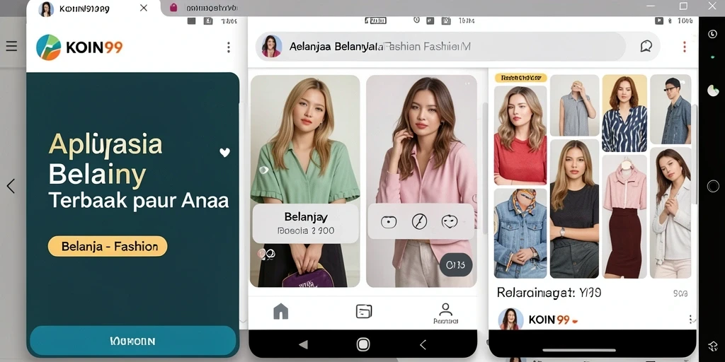 Tampilan antarmuka KOIN99 yang modern dan menarik untuk belanja fashion.