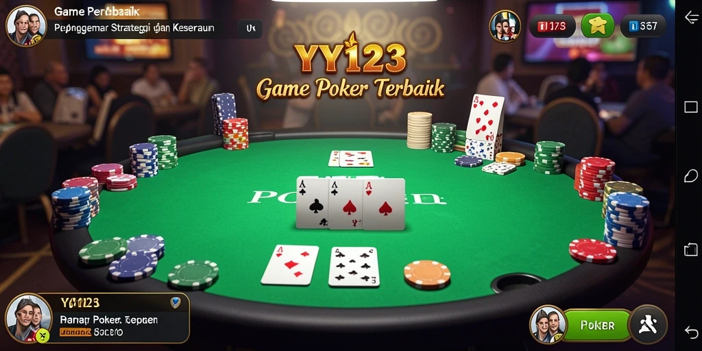 Antarmuka YY123 menampilkan fitur-fitur menarik untuk pengalaman Poker yang seru.